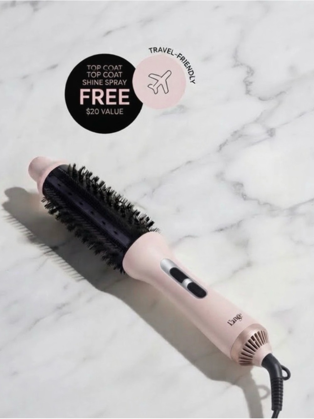 Lange Pink Round Hot Air Styling Brush
